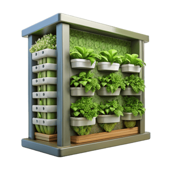 vibrant creative Urban Farming Vertical Garden Isolated high resolution png
