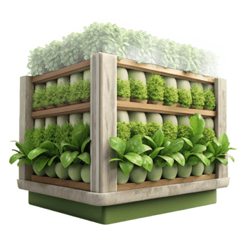 dramatic minimalist Urban Farming Vertical Garden Isolated high resolution png