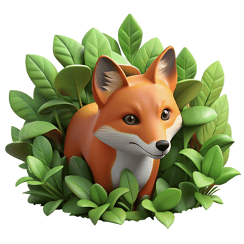 elegant artistic Urban Fox Hiding in Bushes Isolated Camouflaged detailed png