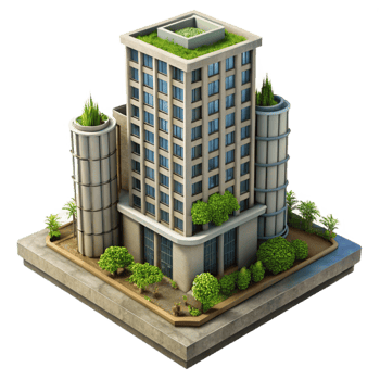 dramatic rustic Urban Garden High Rise Isolated detailed png