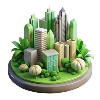extraordinary abstract Urban Greenery Illustration Transparent Background with Stylized Design high resolution png