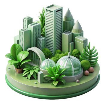 dramatic traditional Urban Greenery Illustration Transparent Background with Stylized Design professional png