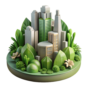beautiful minimalist Urban Greenery Illustration Transparent Background with Stylized Design premium png