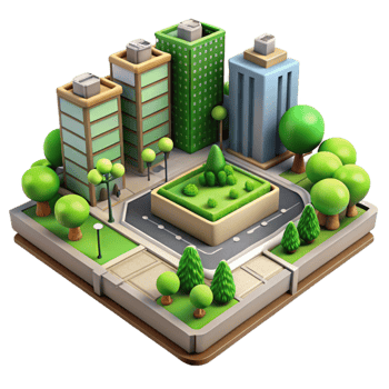 wonderful creative Urban Green Infrastructure Isolated with Detailed Design png