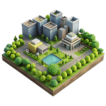 stunning creative Urban Green Space Transparent Background Aerial View premium png