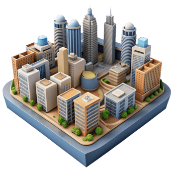 beautiful classic Urban Landscape City Buildings Silhouette Isolated png