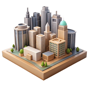 extraordinary vintage Urban Landscape City Buildings Silhouette Isolated exclusive png