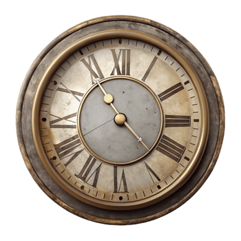 extraordinary modern Vintage Wall Clock Roman Numerals Transparent Background detailed png