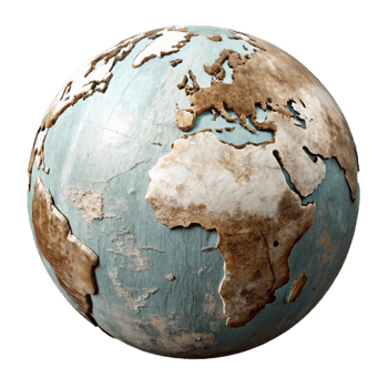 stunning creative Vintage World Map Illustration Isolated premium png