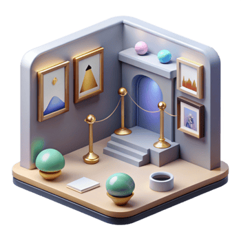 wonderful contemporary Virtual Art Gallery with Interactive Exhibits Cutout png