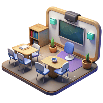 extraordinary abstract Virtual Classroom Environment Immersive Design Transparent Background detailed png