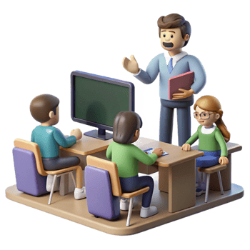 extraordinary rustic Virtual Classroom with Students and Teacher Element high quality png