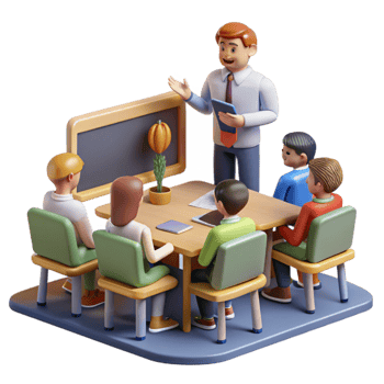 extraordinary minimalist Virtual Classroom with Students and Teacher Element high quality png