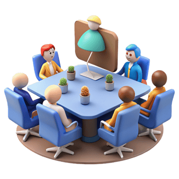 stunning classic Virtual Conference Room with Table and Chairs Isolated authentic png