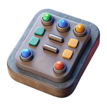 beautiful artistic Virtual Control Panel with Buttons and Sliders Cutout original png