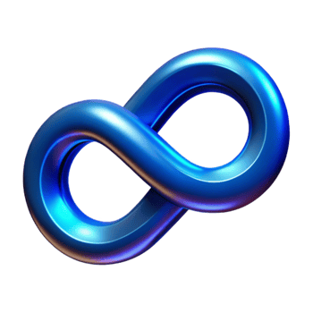 dramatic artistic Virtual Eternity Symbol Blue Gradient Isolated authentic png
