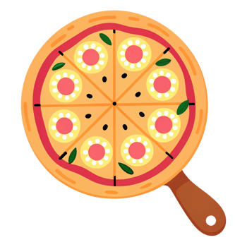 Hawaiian pizza topped with pineapple, ham, and fresh herbs png