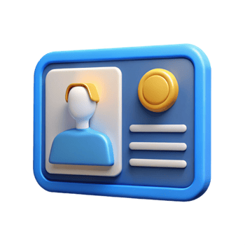 stunning modern Virtual Identity Card Cutout with Blue Border png