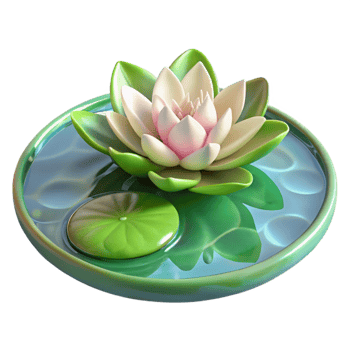 vibrant creative Water Lily Pad Floating on Water Transparent authentic png