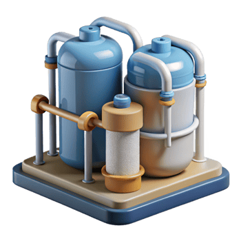 dramatic traditional Water Purification System Diagram Isolated Element authentic png