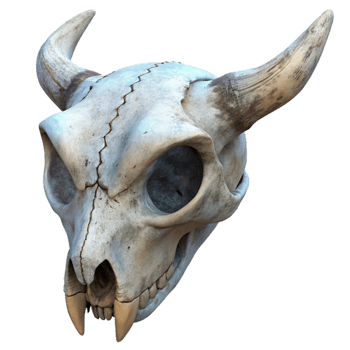 beautiful artistic Weathered Animal Skull Transparent Background png