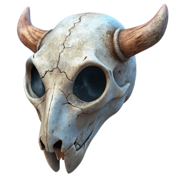 stunning modern Weathered Animal Skull Transparent Background png