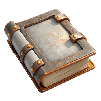 serene modern Weathered Book with Blank Pages Transparent Background genuine png