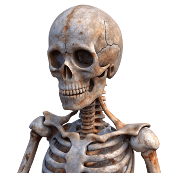 extraordinary abstract Weathered Human Skeleton Transparent Background high resolution png