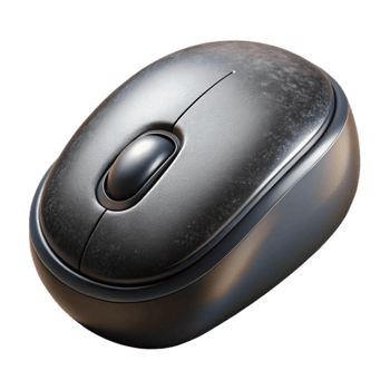 impressive traditional Wireless Mouse Compact Design Black Finish Isolated detailed png