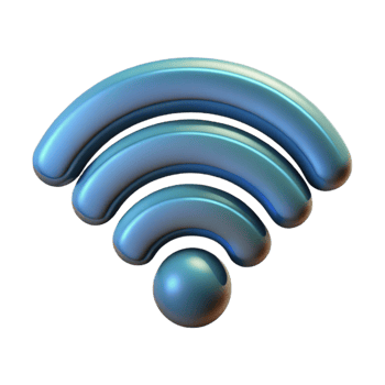 vibrant creative Wireless Signal Icon Transparent with Subtle Glow professional png