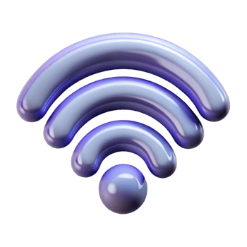 beautiful rustic Wireless Signal Icon Transparent with Subtle Glow original png