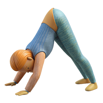 vibrant rustic Yoga Pose Downward Dog Cutout high resolution png