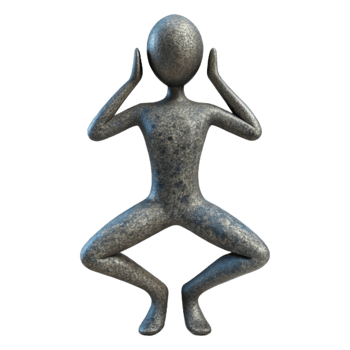 impressive contemporary Yoga Pose Silhouette Isolated on White Background authentic png