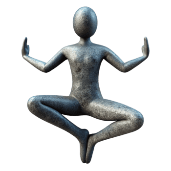 magnificent abstract Yoga Pose Silhouette Isolated on White Background detailed png