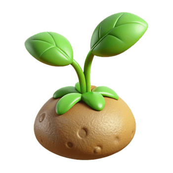 magnificent artistic Zero Gravity Plant Sprout Green Shoots Isolated png