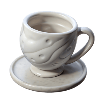 elegant classic Zero Gravity Teacup Porcelain White Isolated professional png