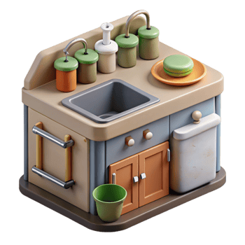 vibrant classic Zero Waste Kitchen Organization Isolated authentic png
