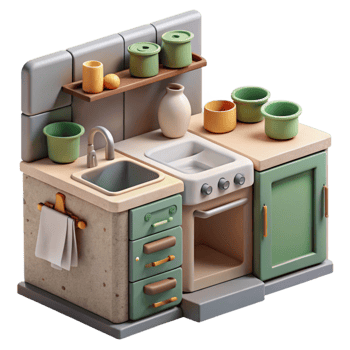 wonderful minimalist Zero Waste Kitchen Organization Isolated genuine png