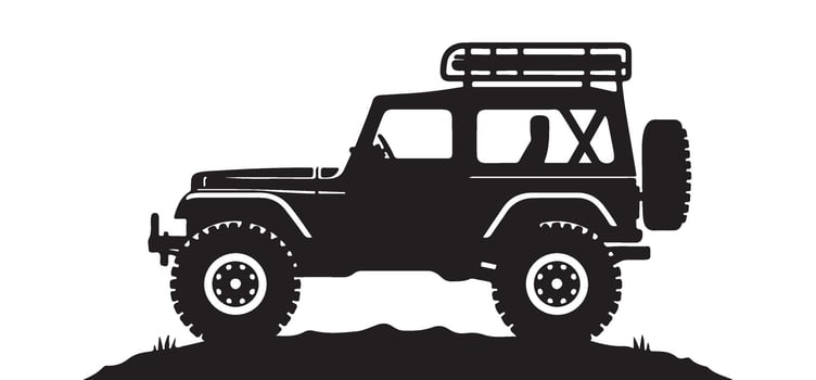 Off Road Jeep Vehicle Silhouette Image for Automotive Design vector