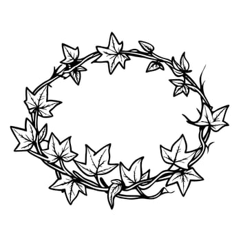 Intricate leafy wreath design with ivy leaves for elegant decorative purposes vector