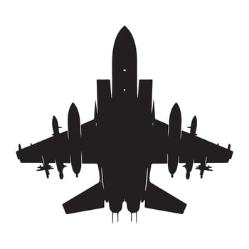 Fighter Jet Silhouette Illustration for Military Designs vector