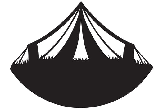 Silhouette Illustration of Circus Tent in the Night vector