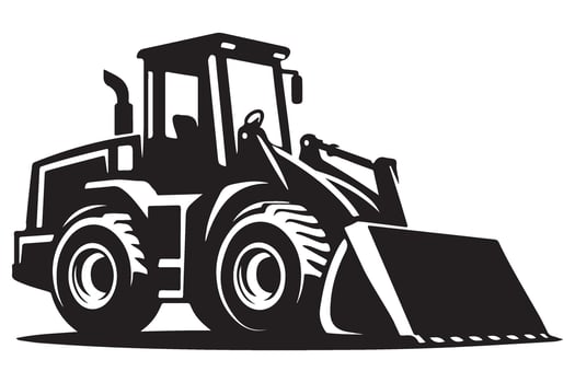Heavy Duty Front End Loader Illustration Silhouette for Construction vector
