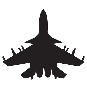 Silhouette of Fighter Jet Aerospace Power Aviation and Defense Industry Design vector