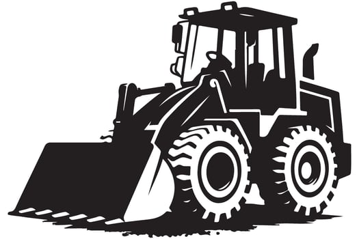 Bulldozer Silhouette Illustration for Construction Machinery Projects vector