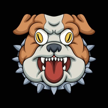 bulldog head illustration vector