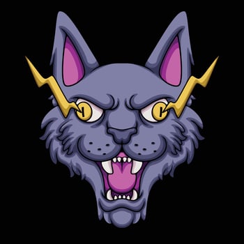 mythical cat illustration vector