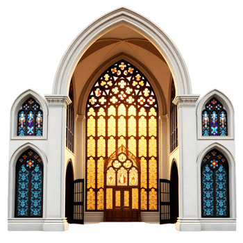 Realistic Detailed 3d Church Window Isolated on Transparent Background png