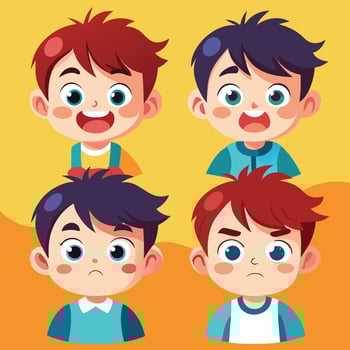 Expressive Series Capturing a Child s Range of Emotions vector