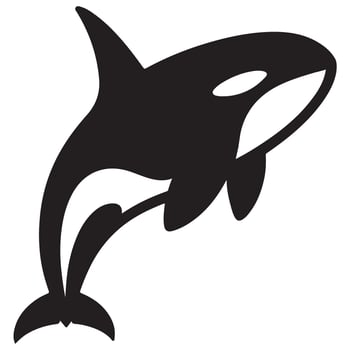 Orca Killer Whale Silhouette Illustration for Marine Designs vector